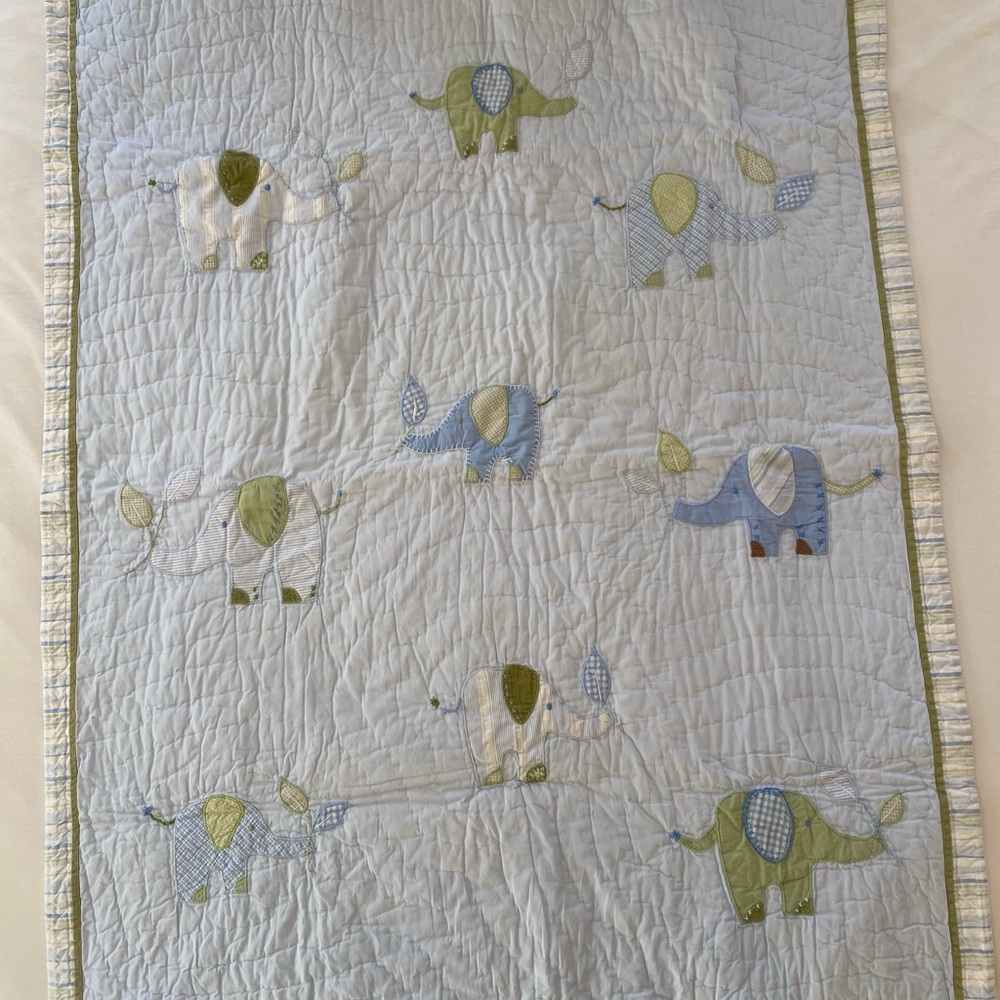 Elephant Pattern Baby Quilt - Pottery Barn